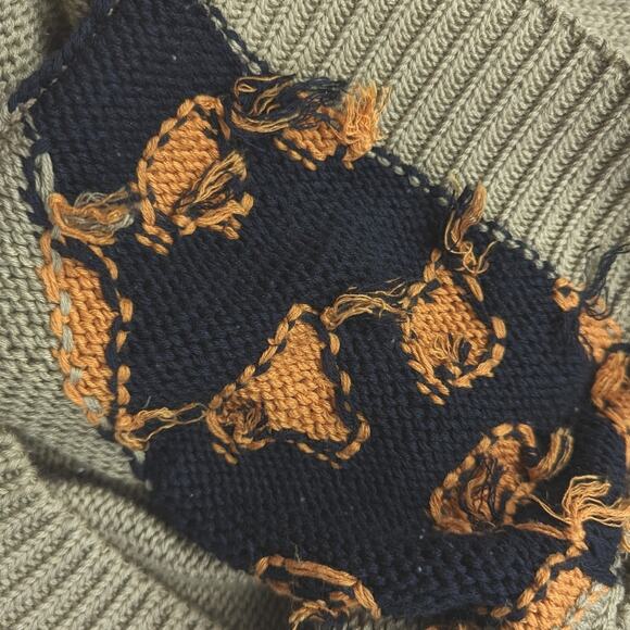 Vintage Colter Bay Cardigan Adult Size Medium Tan Animal Patch Sweater - Picture 6 of 6